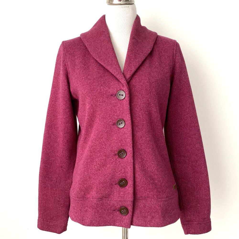 Merrell Arabella Button Front Cardigan Sweater Raspberry
